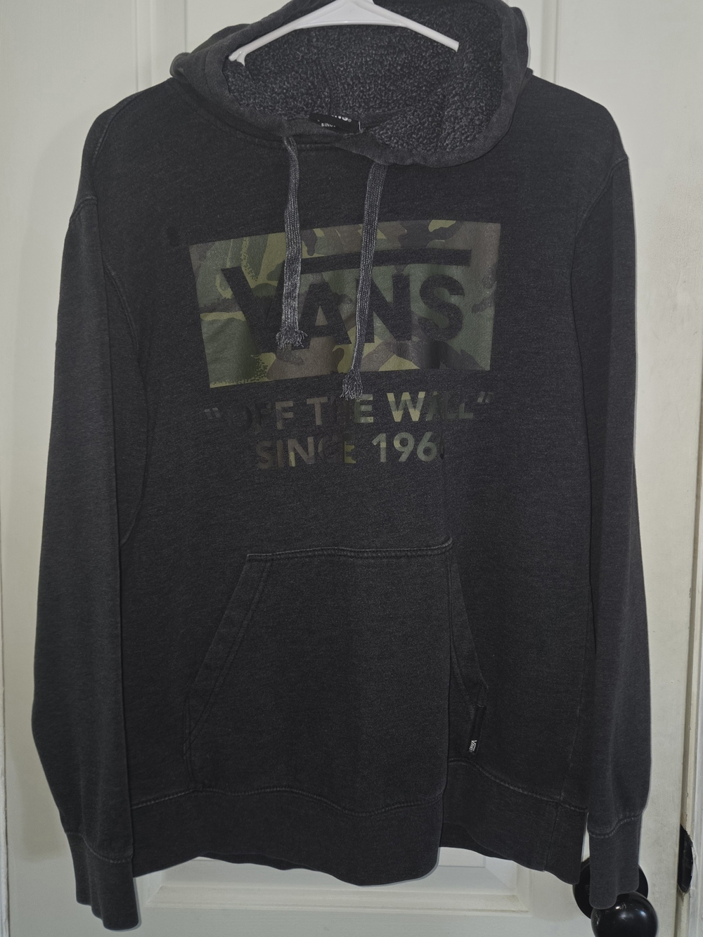 Vans Men’s Dark Gray Camouflage Logo Hoodie